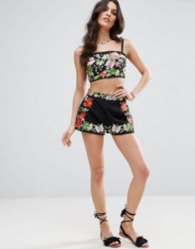 Floral Embroidered Beach Co-ord